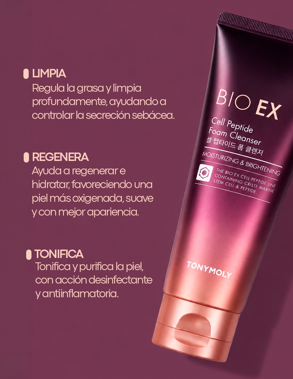 Espuma limpiadora anti-arrugas Bio Ex cell peptide Tonymoly