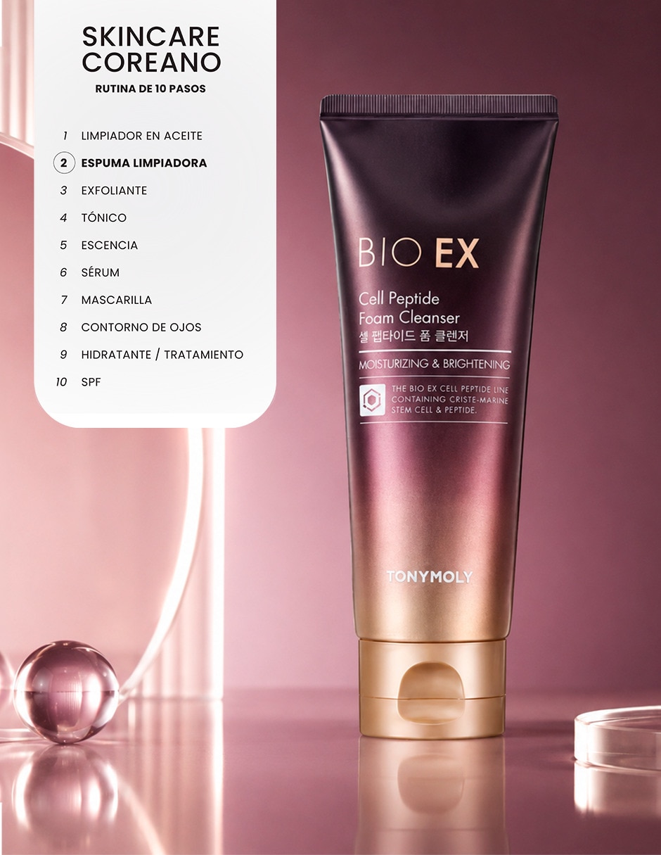 Espuma limpiadora anti-arrugas Bio Ex cell peptide Tonymoly