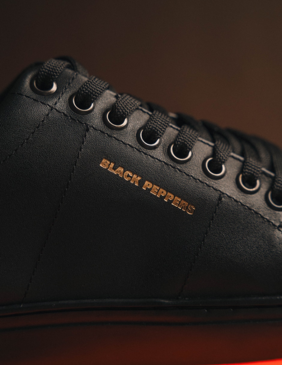 Tenis de piel Black Peppers para hombre