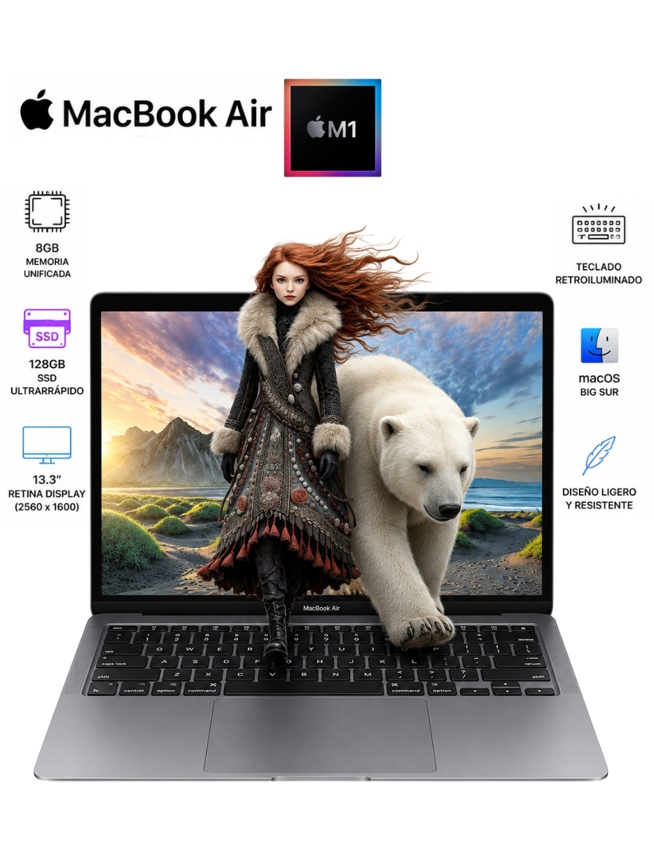 Laptop A2337 13.3 pulgadas 2560 x 1600 M1 Integradas 8 GB RAM 128 GB SSD reacondicionado 4