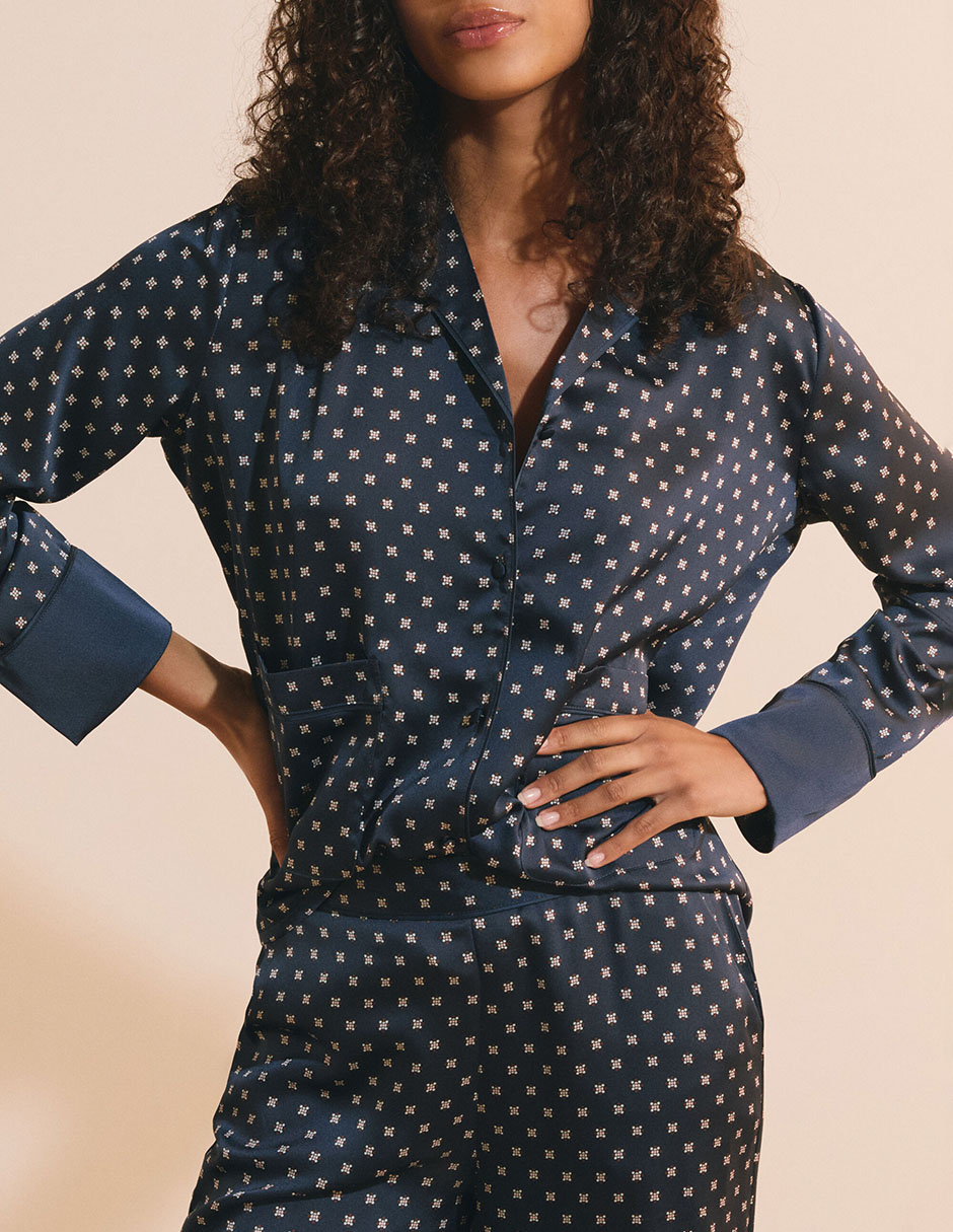 Playera pijama estampado microprint para mujer 4
