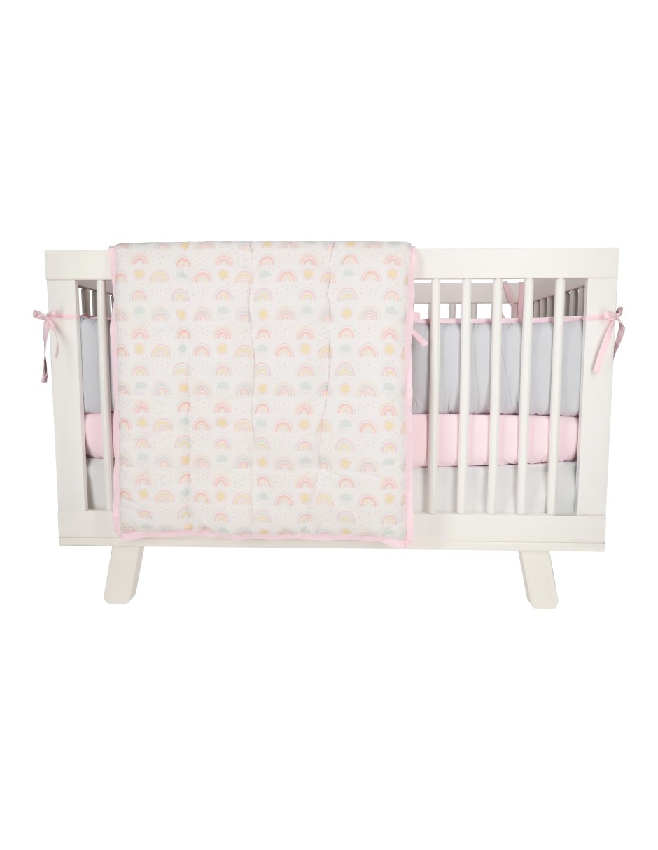 Juego de cuna Babuu Baby Arcoiris y sol para niña 4 piezas