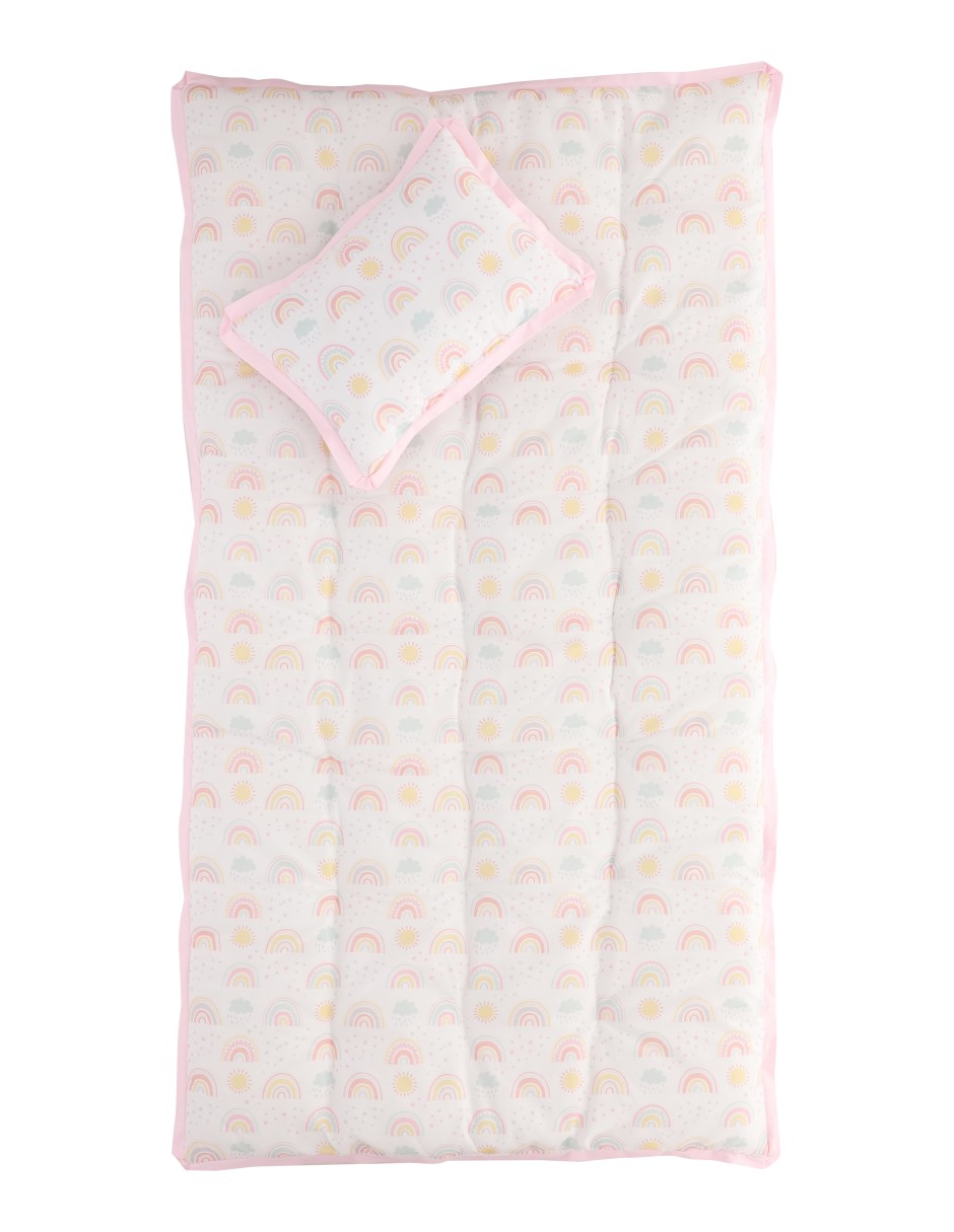 Juego de cuna Babuu Baby Arcoiris y sol para niña 4 piezas