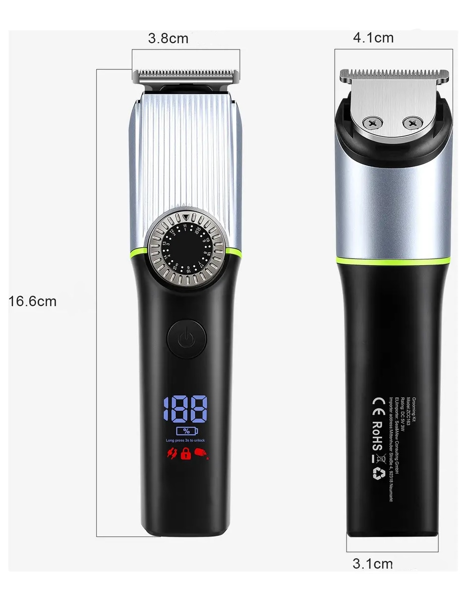 Recortadora para cabello barba y cuerpo GENÉRICA Kit recortadora