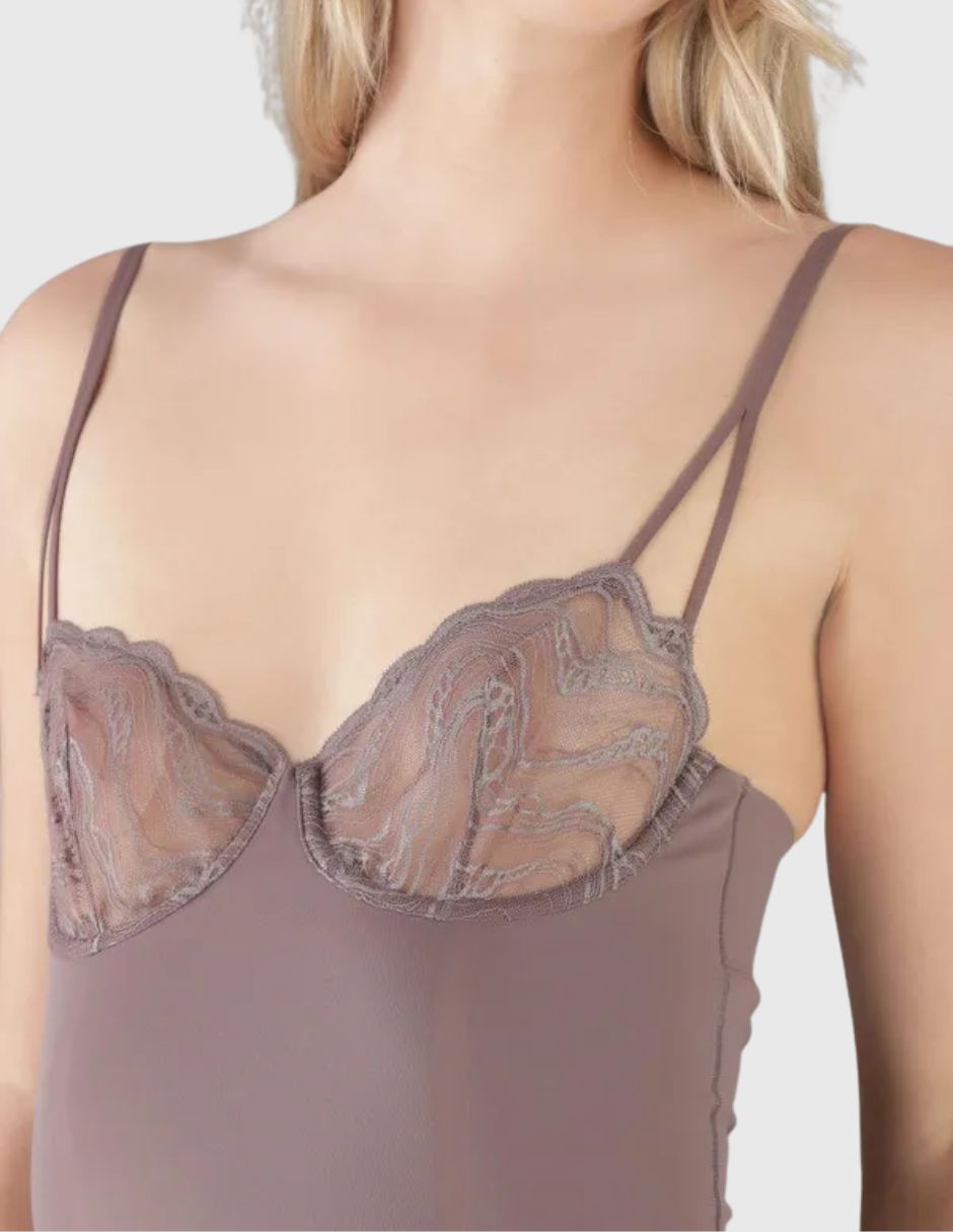 Body Calvin Klein cuello V escote profundo para mujer 4