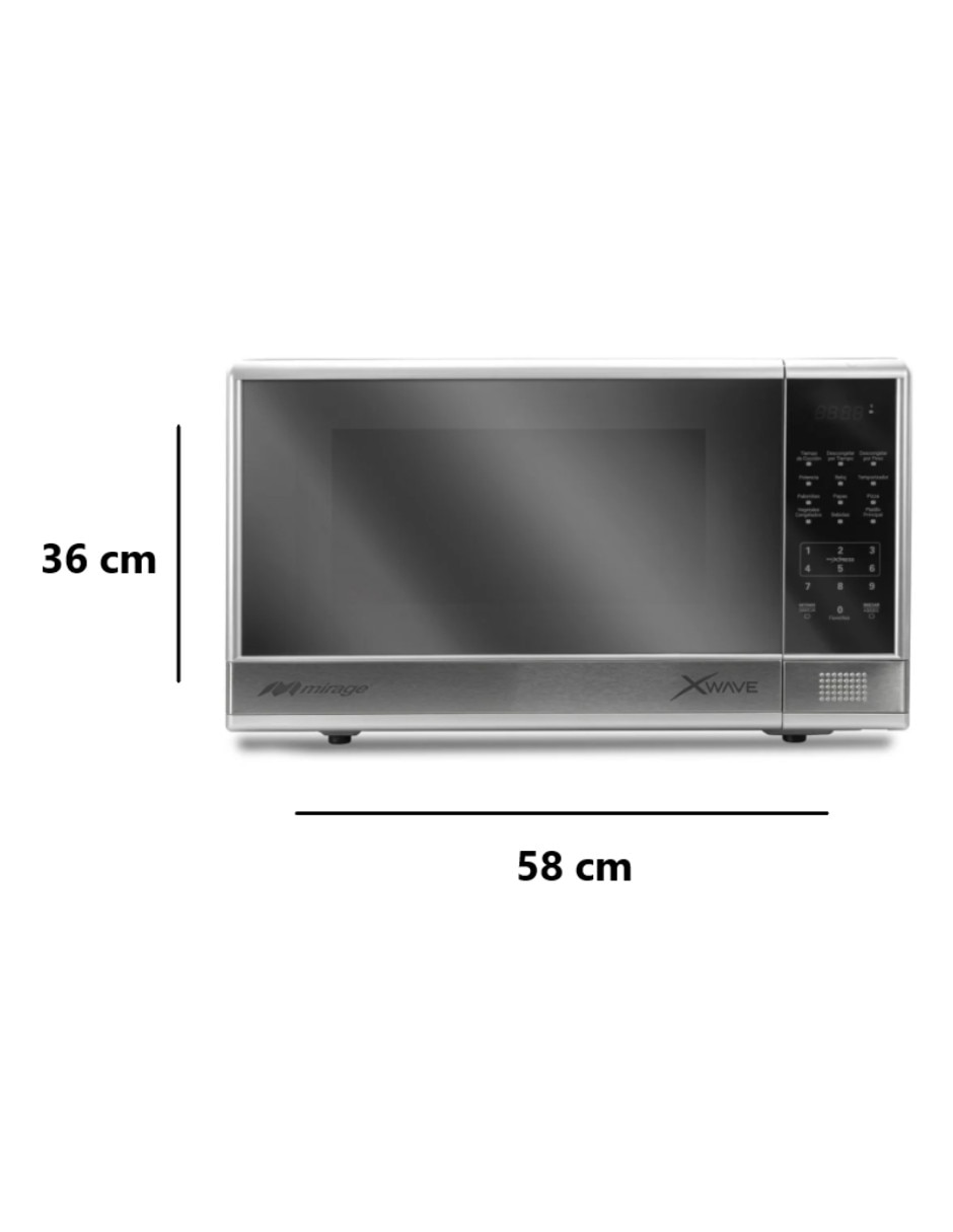 Horno de microondas convencional Mirage modelo MWD031E-PLATA de 1.1 pies