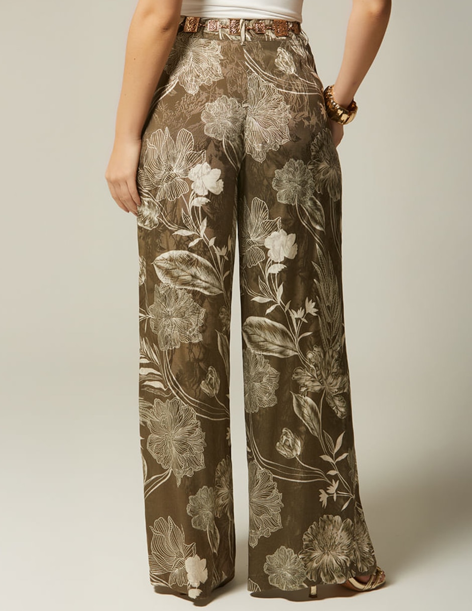 Pantalón Plisado STUDIO F Gaia Terra Palazzo para mujer