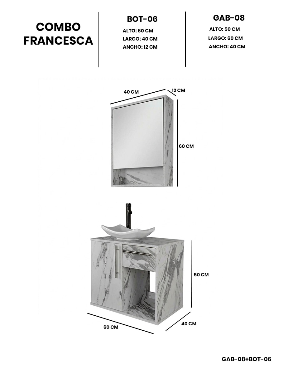 Gabinete armable FRANCESCA de MDF y melamina 3