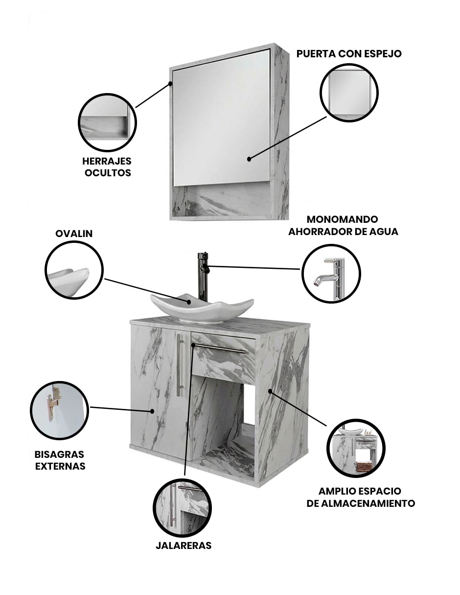 Gabinete armable FRANCESCA de MDF y melamina 4