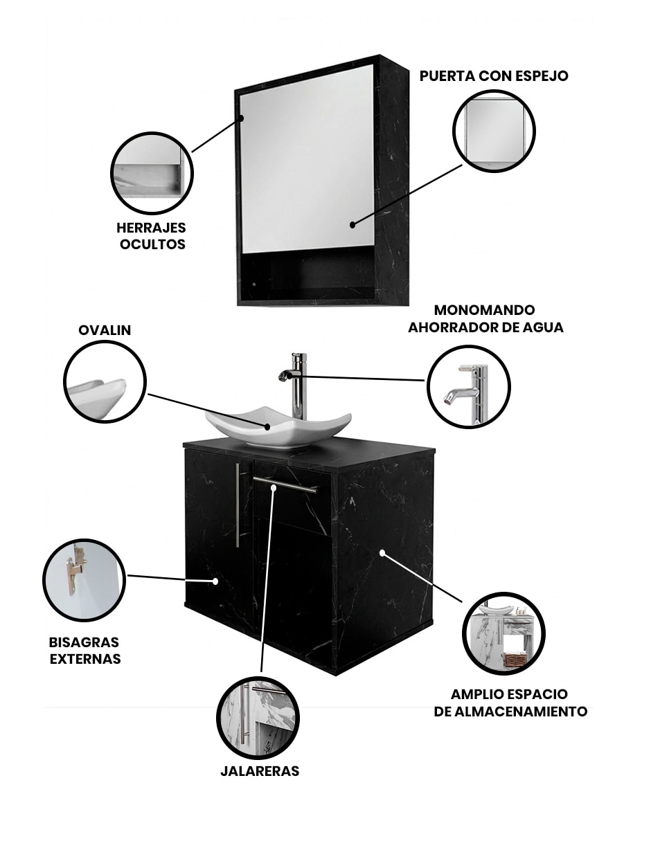 Gabinete armable Francesca Decomobil de MDF y melamina