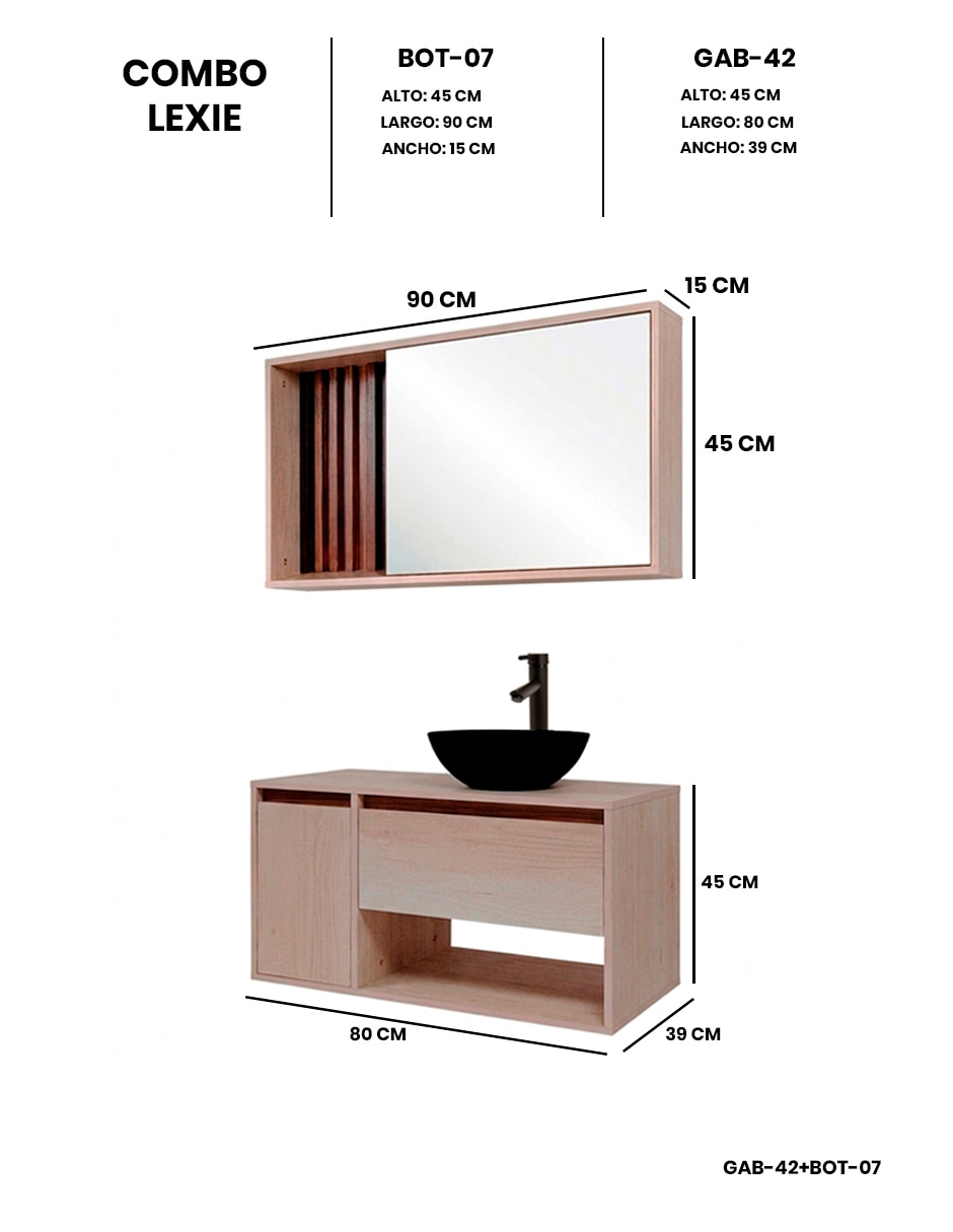 Gabinete armable Lexie Decomobil de MDF