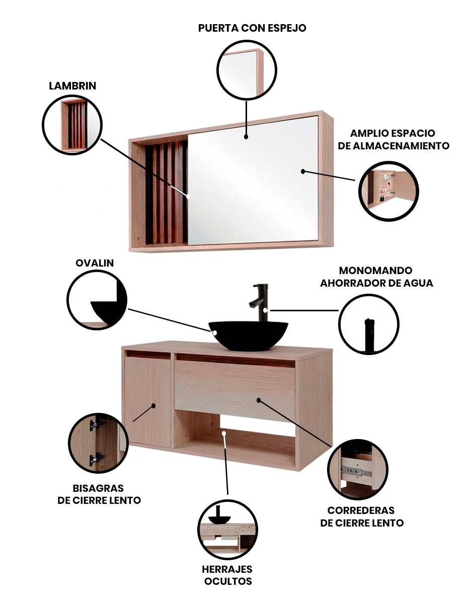 Gabinete armable Lexie Decomobil de MDF