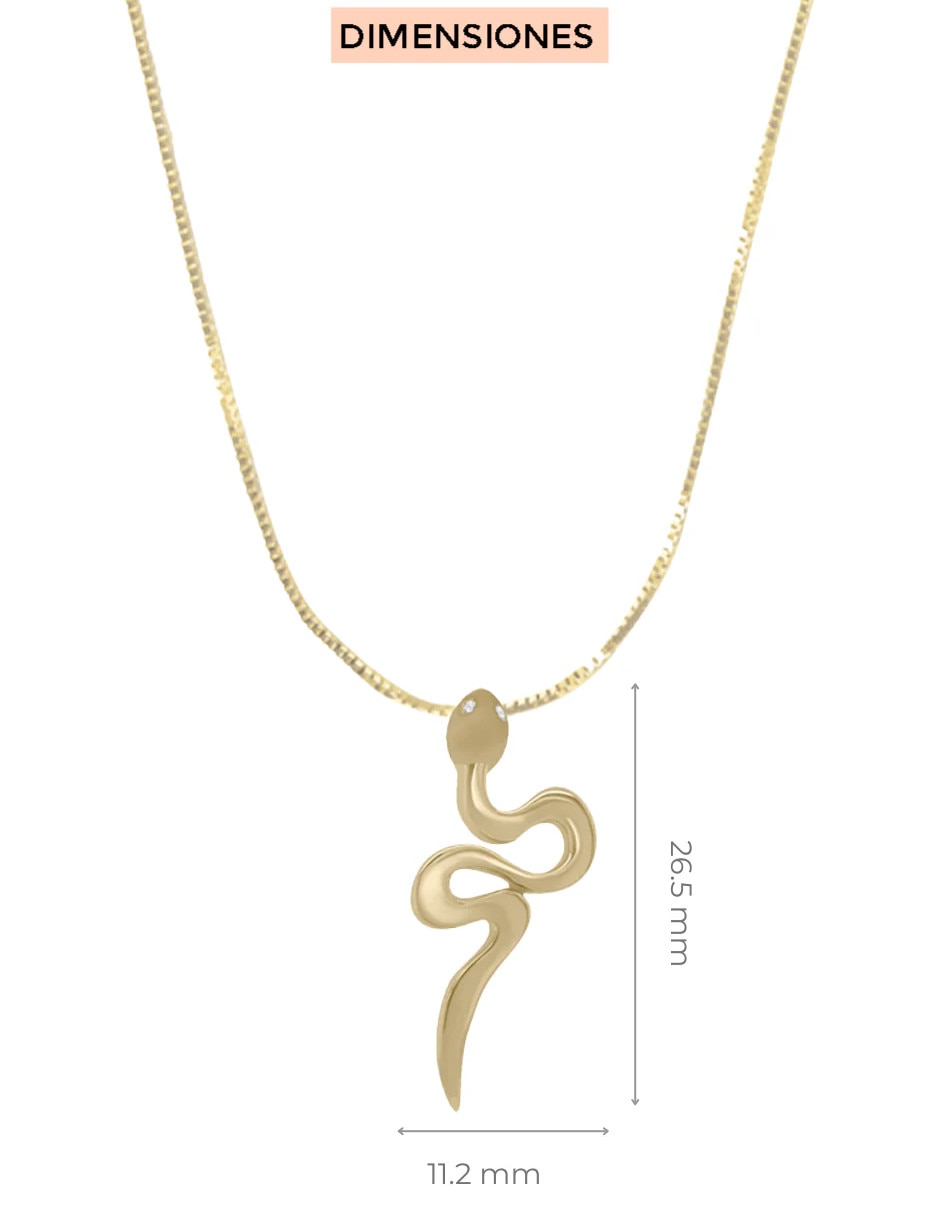 Collar con dije de serpiente Fianelli Levent de oro amarillo 14 K