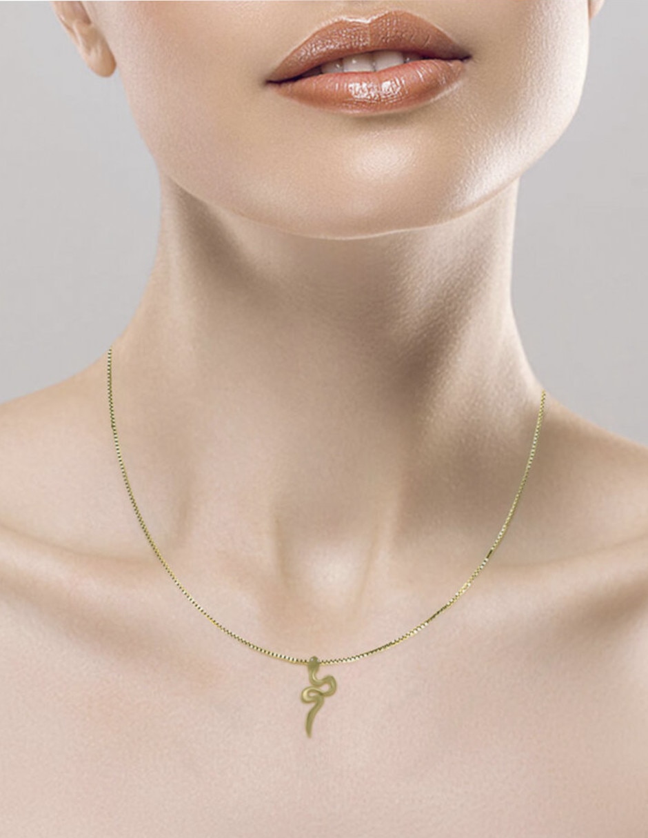 Collar con dije de serpiente Fianelli Levent de oro amarillo 14 K