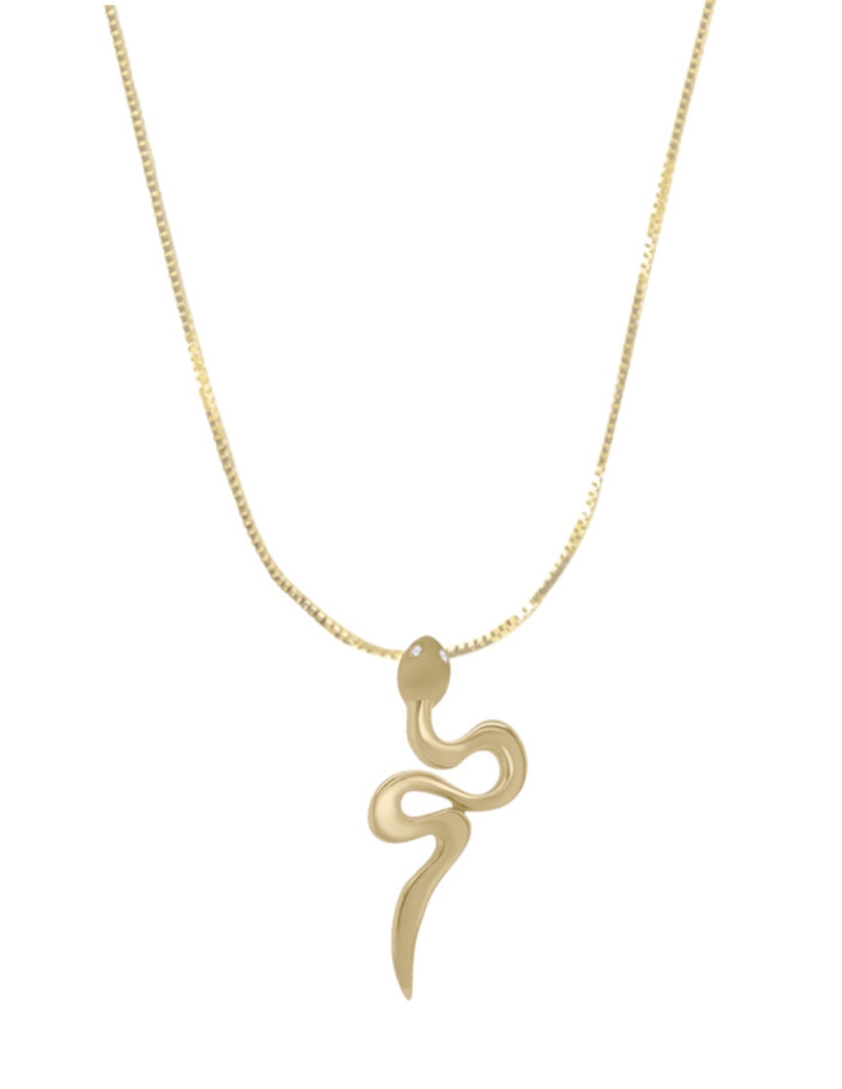 Collar con dije de serpiente Levent de oro amarillo 14 K