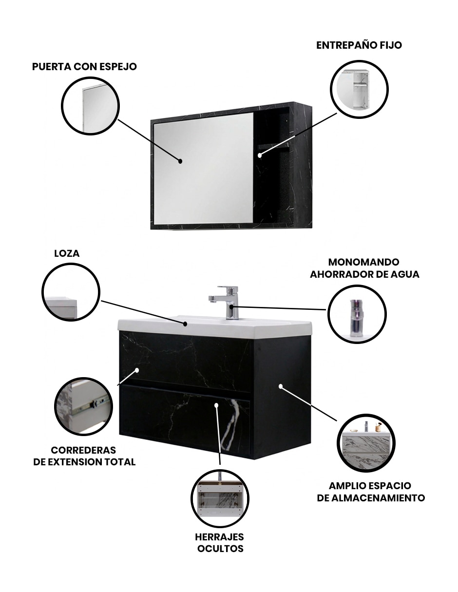 Gabinete armable Leno Decomobil de MDF y melamina