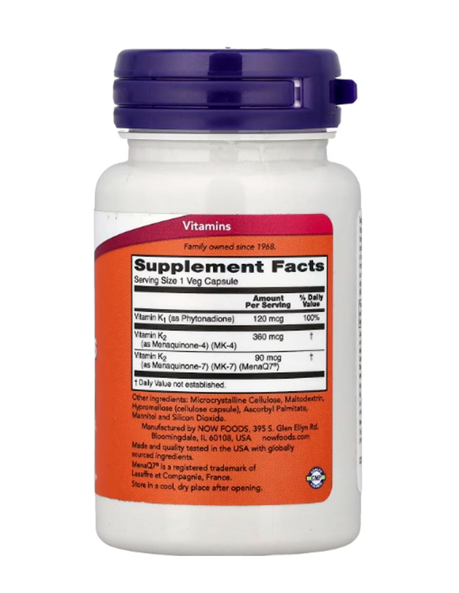 MK-7 Plus con K1 y MK-4 Now con vitamina K2 y Vitamina D3