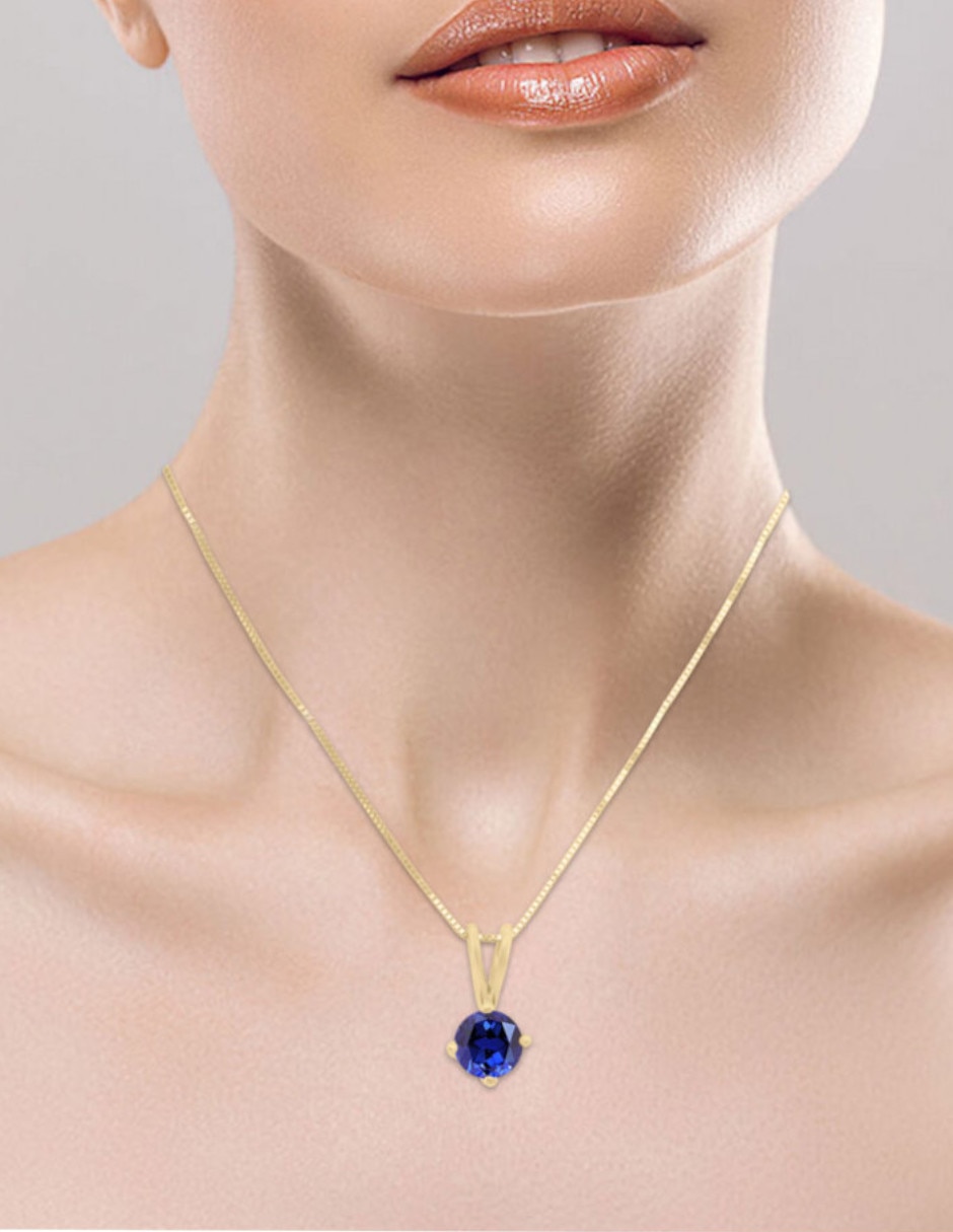 Collar con dije Menta de oro amarillo 14 K 3