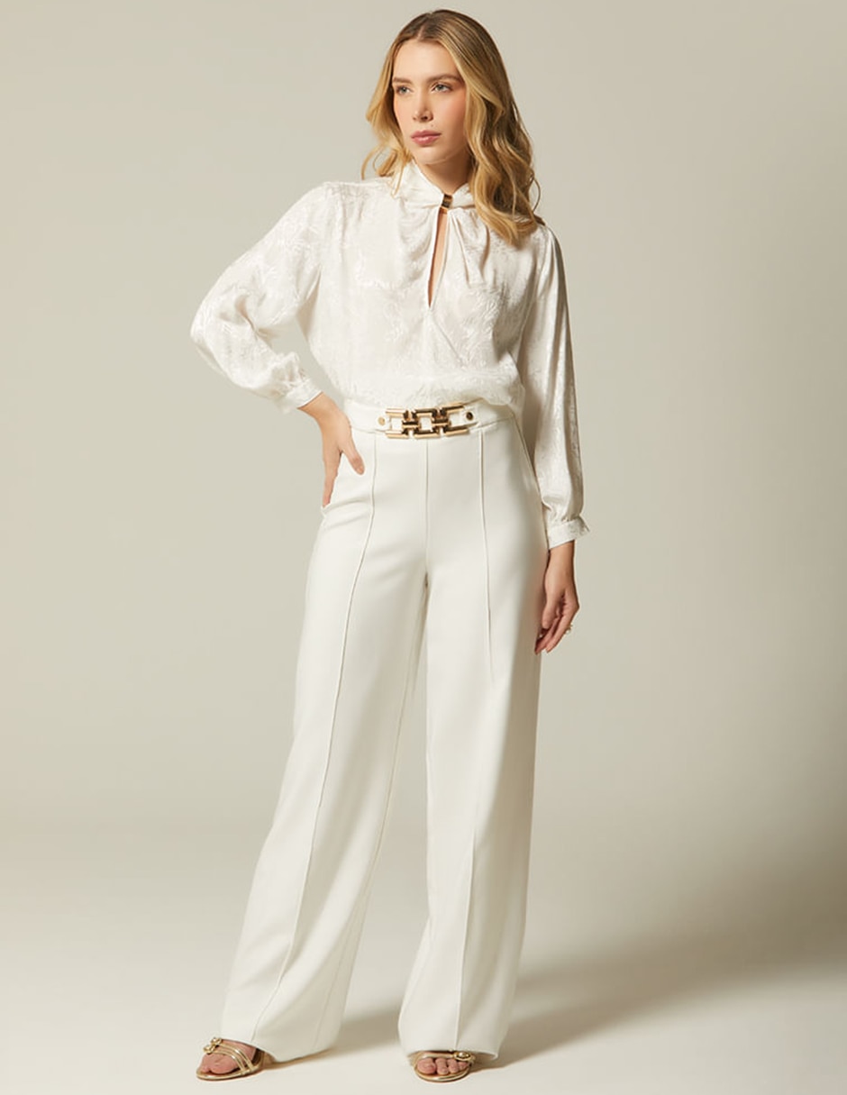 Pantalón de vestir STUDIO F Gaia Terra Palazzo para mujer