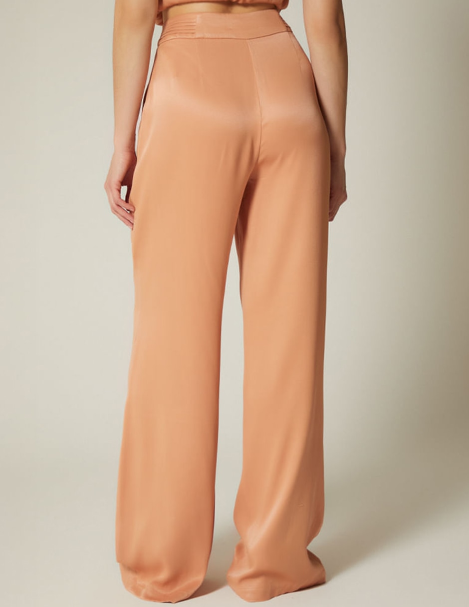 Pantalón de vestir STUDIO F Lujo Floral Palazzo para mujer