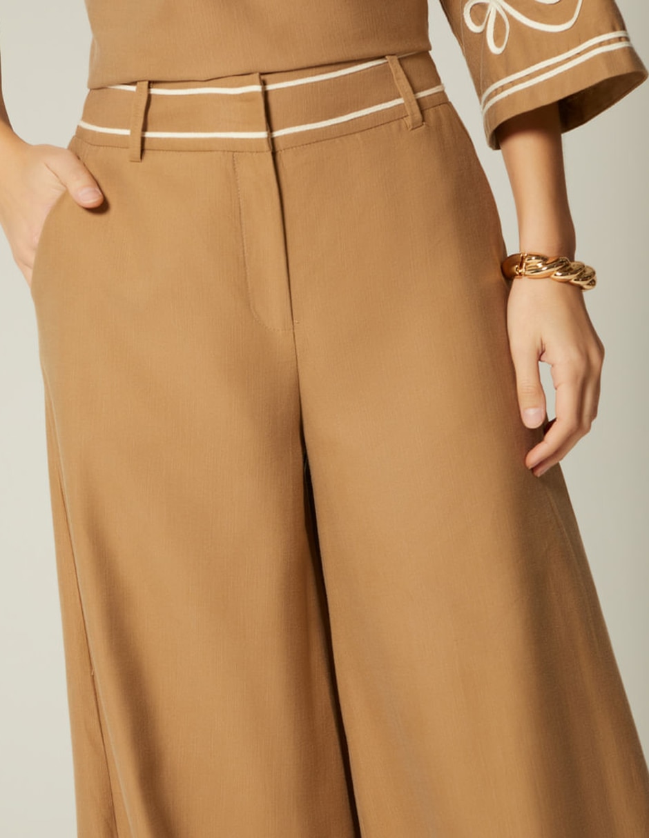 Pantalón Relaxed STUDIO F Elegancia Artesanal Palazzo para mujer