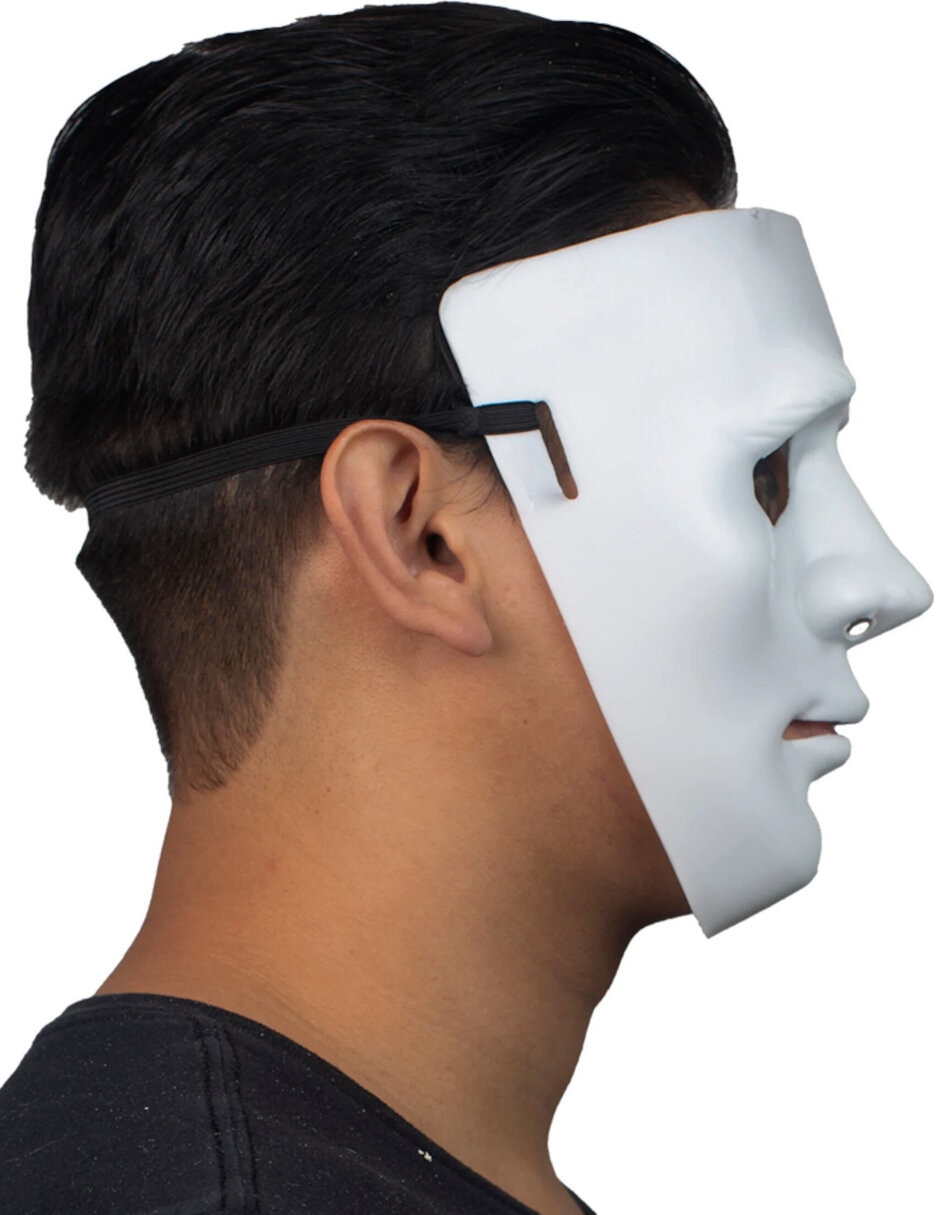 Máscara para disfraz de Face White Máscaras Rígidas REV