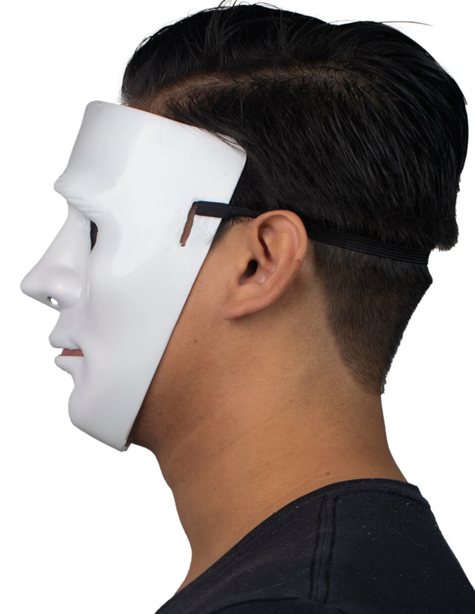 Máscara para disfraz de Face White Máscaras Rígidas REV