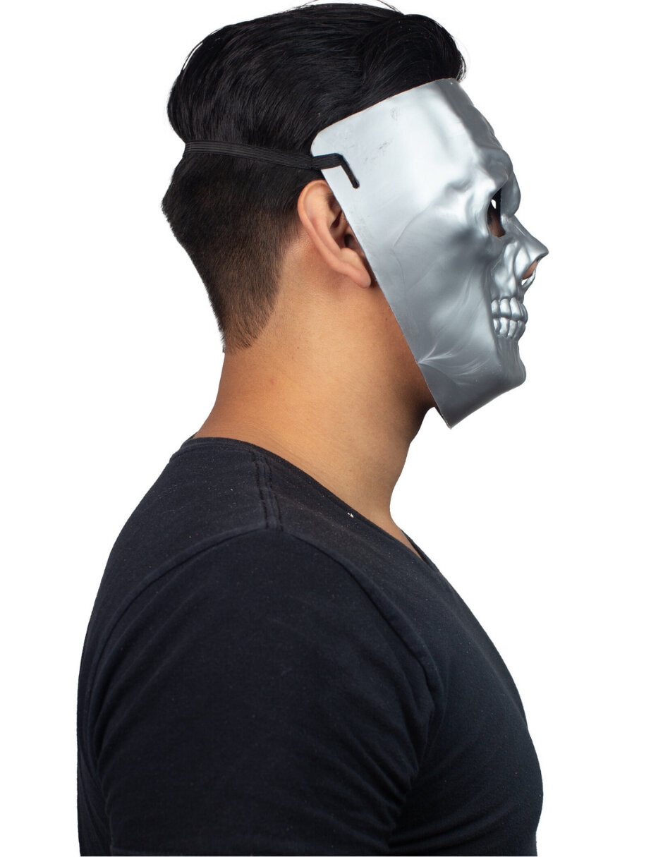 Máscara para disfraz de Skull Silver Máscaras Rígidas REV