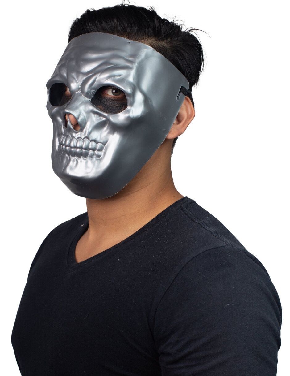 Máscara para disfraz de Skull Silver Máscaras Rígidas REV