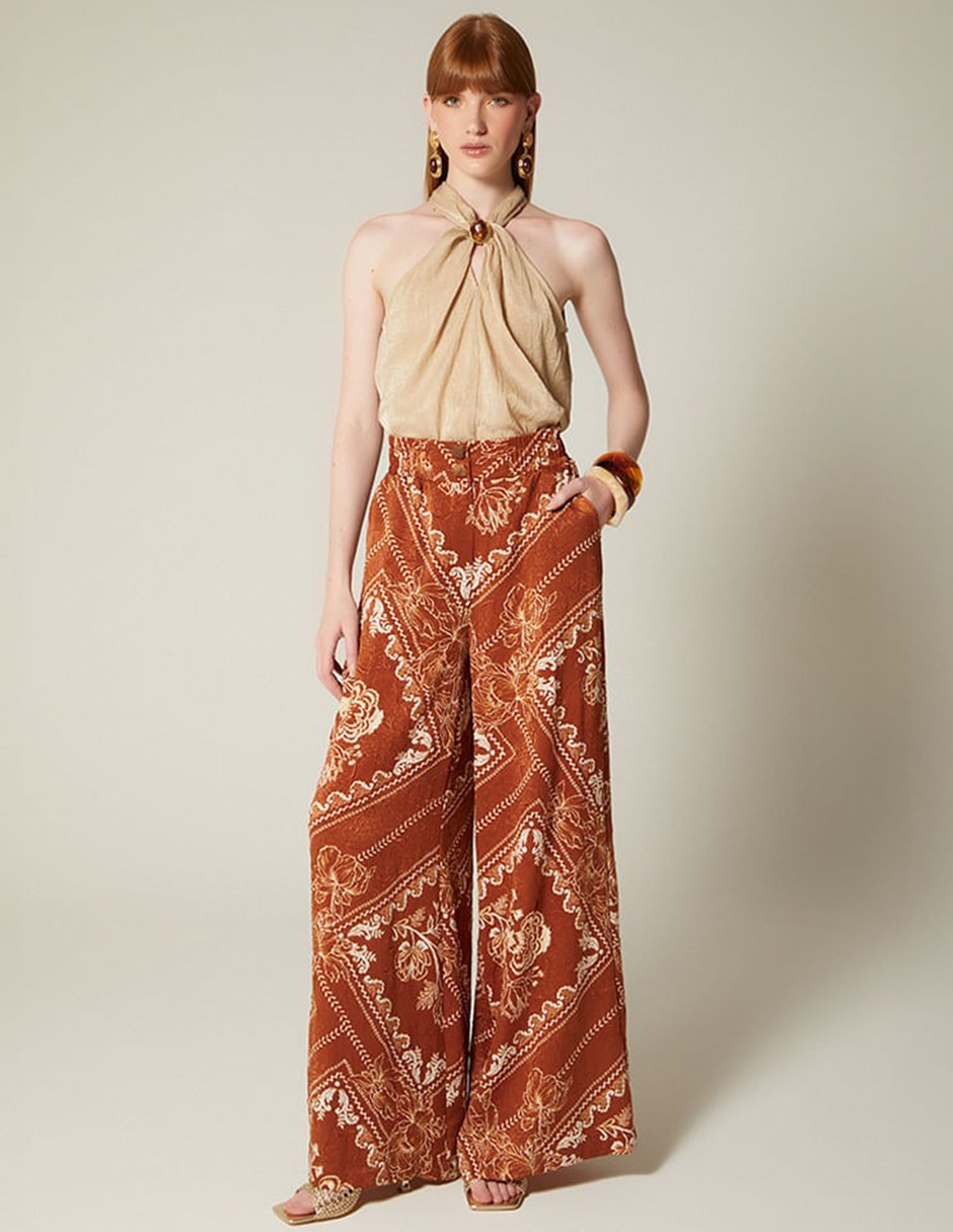 Pantalón Relaxed STUDIO F Sonora Bloom Palazzo para mujer