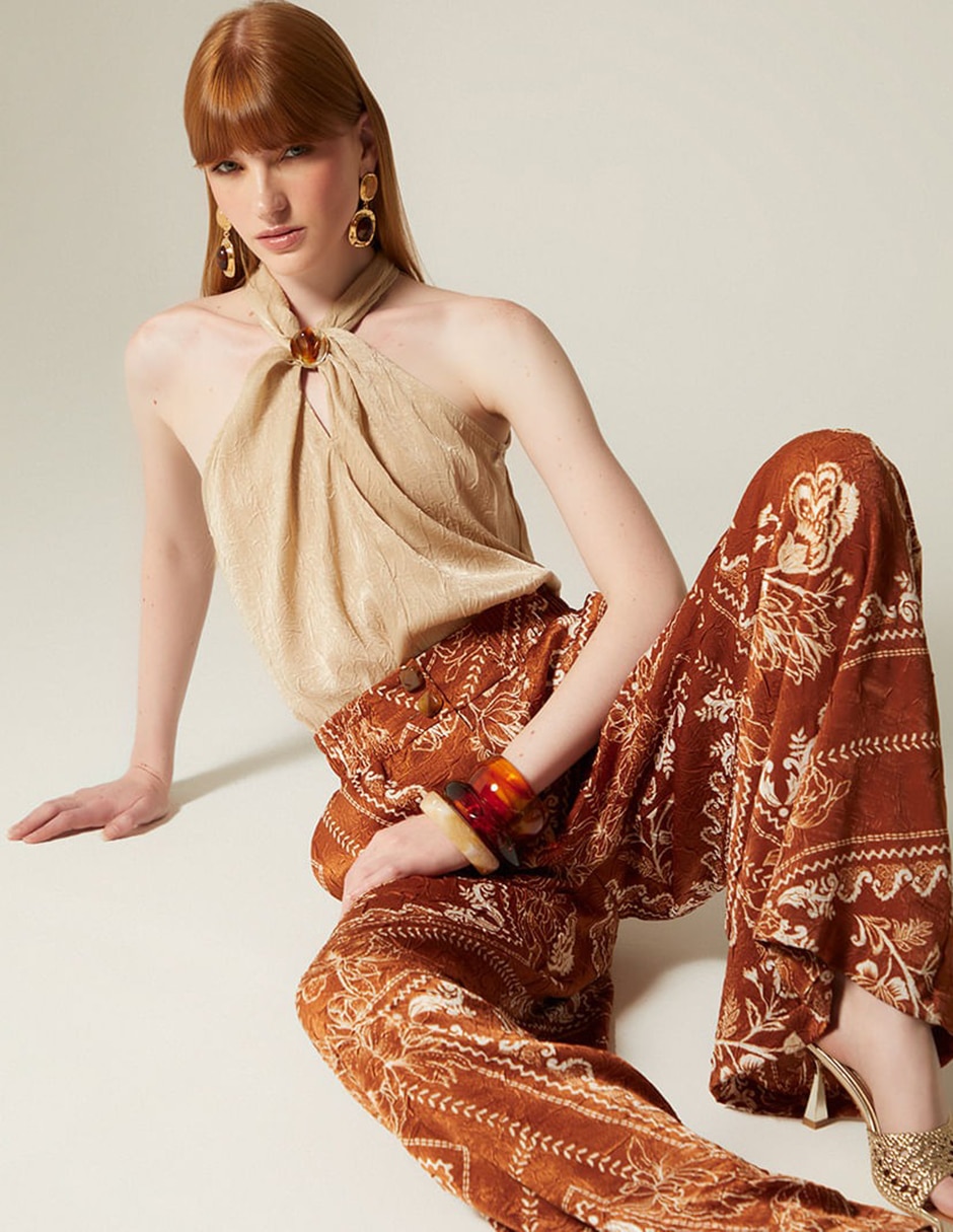 Pantalón Relaxed STUDIO F Sonora Bloom Palazzo para mujer