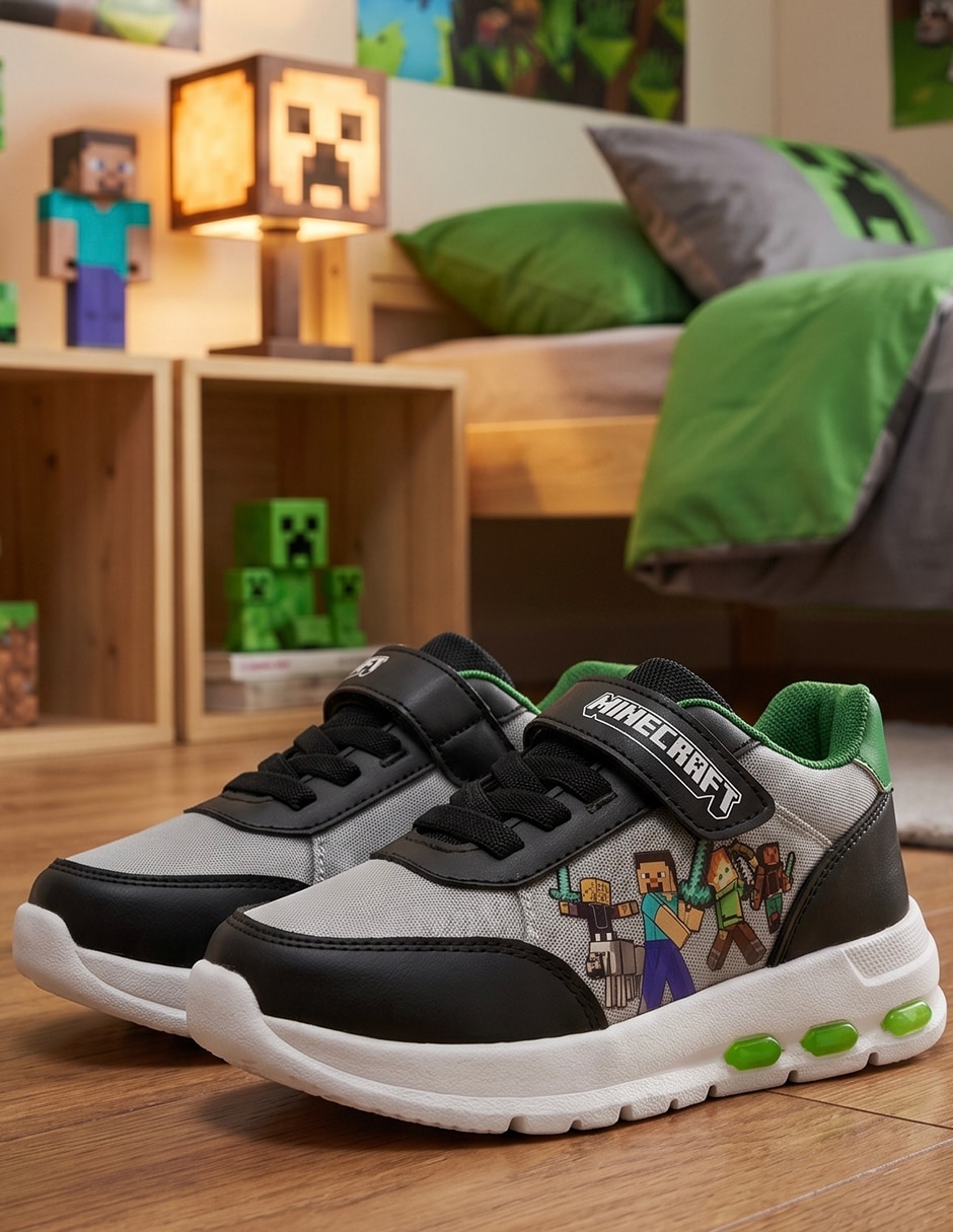 Tenis Minecraft para niño Steve y Alex