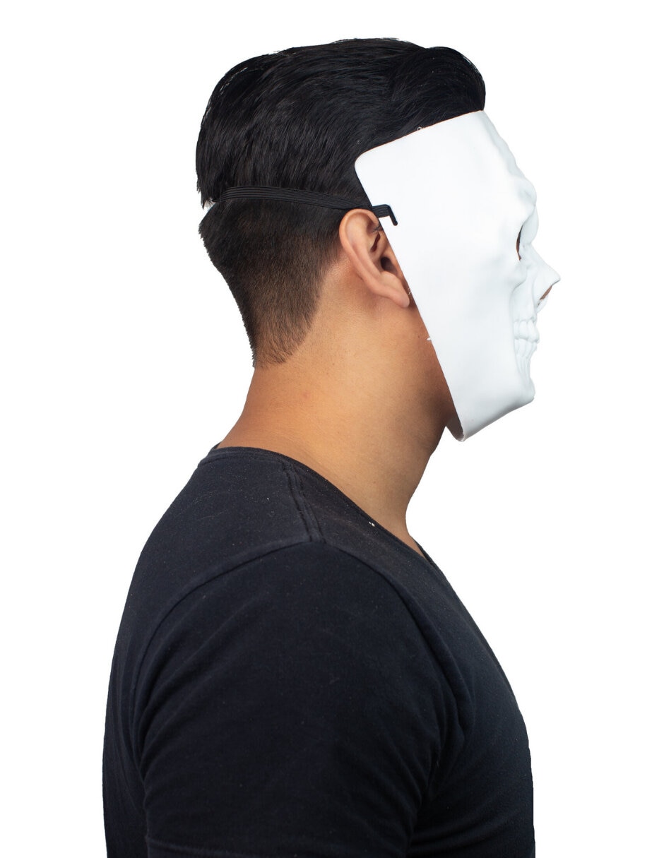 Máscara para disfraz de Skull White Máscaras Rígidas REV
