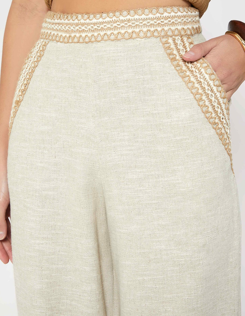 Pantalón Relaxed STUDIO F Artesania Costera Palazzo para mujer