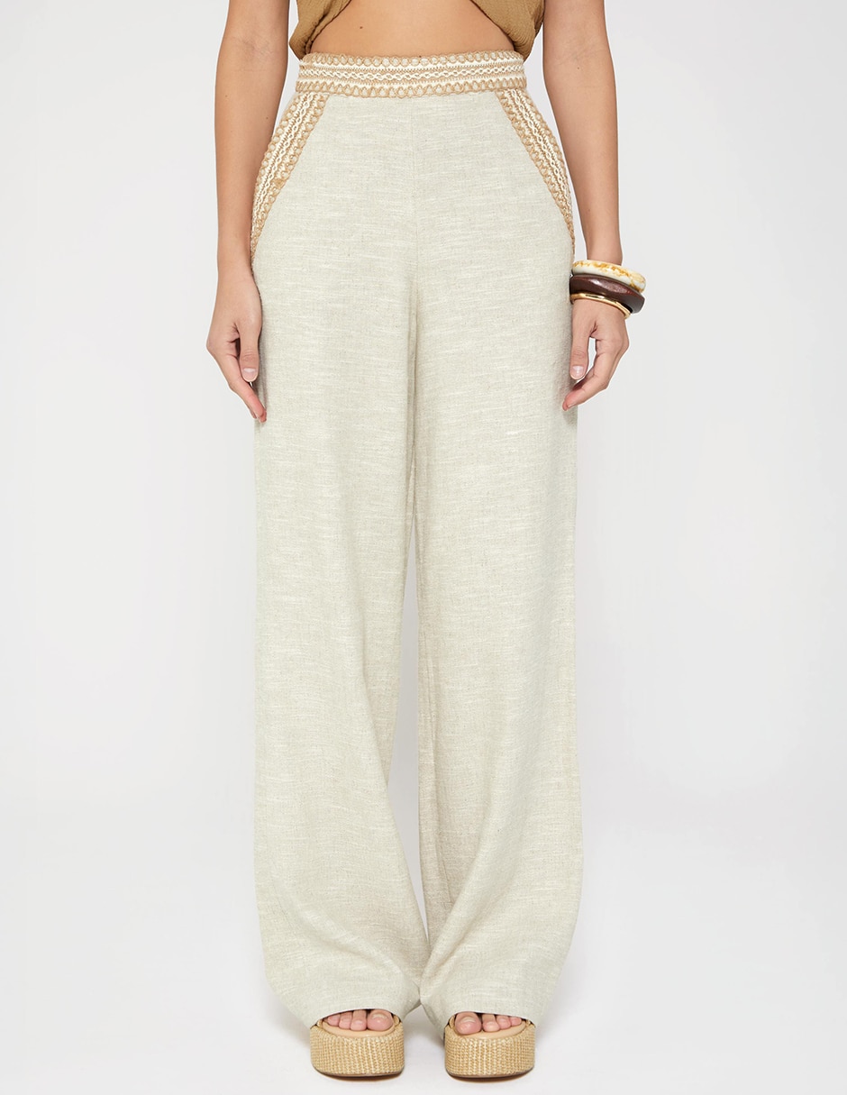 Pantalón Relaxed Artesania Costera Palazzo para mujer