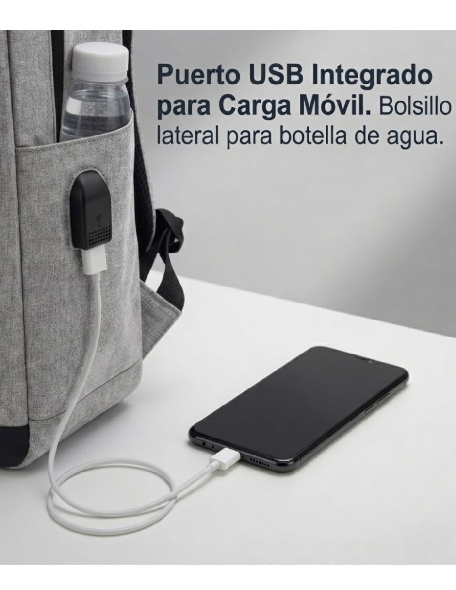 Mochila con portalaptop impermeable unisex 4