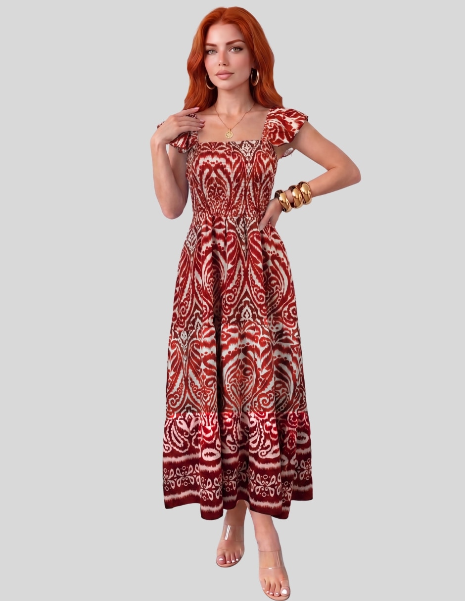 Vestido midi casual Malabis para mujer