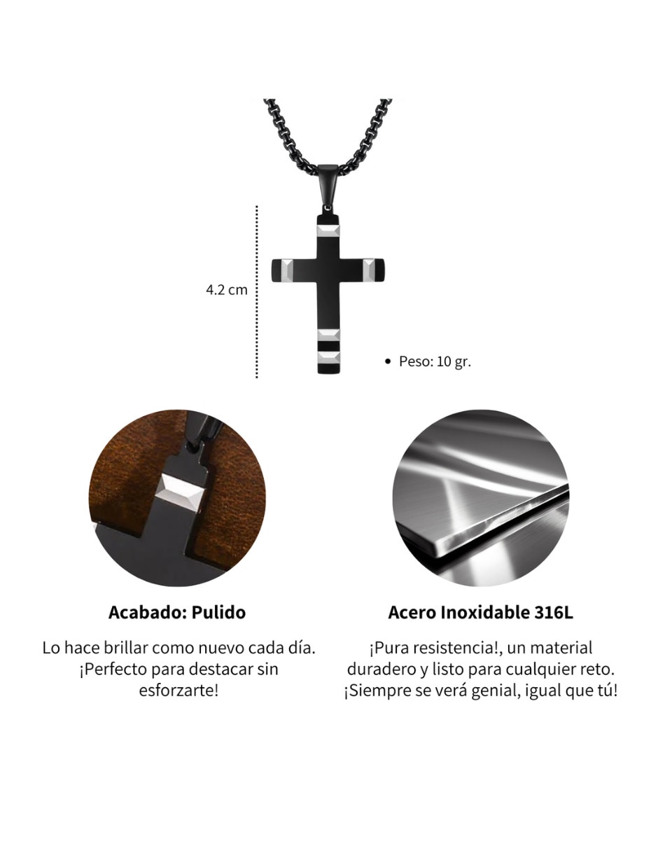 Collar con dije de cruz 3