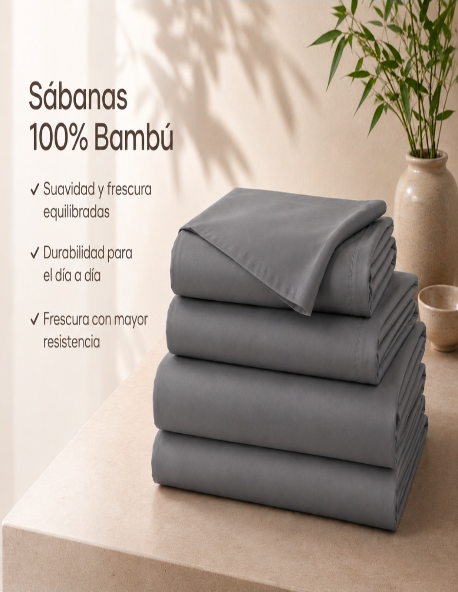 Juego de sábanas de 300 hilos Roseau 100% Bambú Satinado