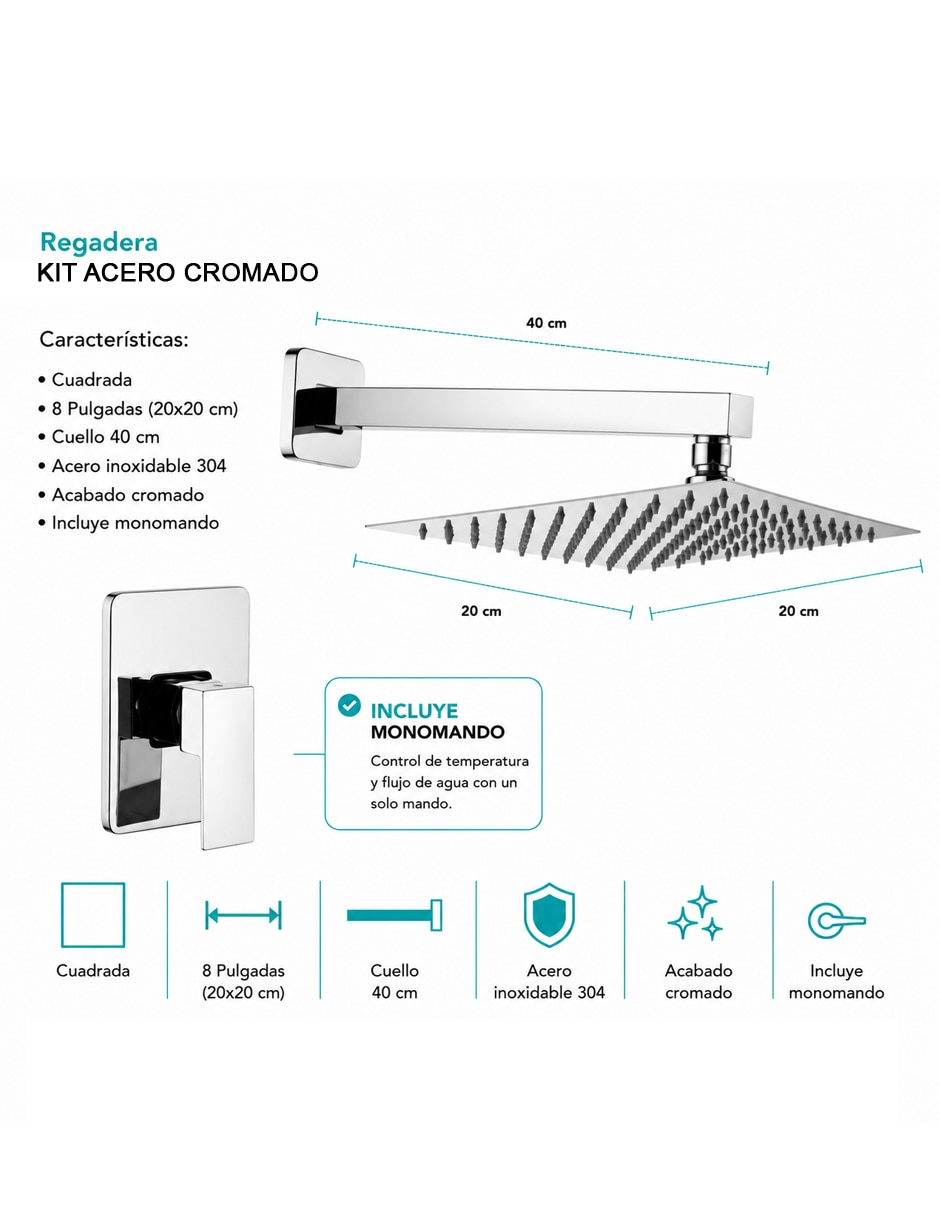 Regadera para baño Maxims Serie FS