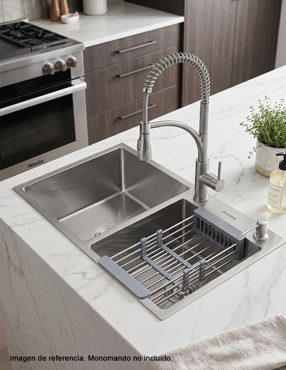 Fregadero de acero inoxidable Maxims con escurridor T8245