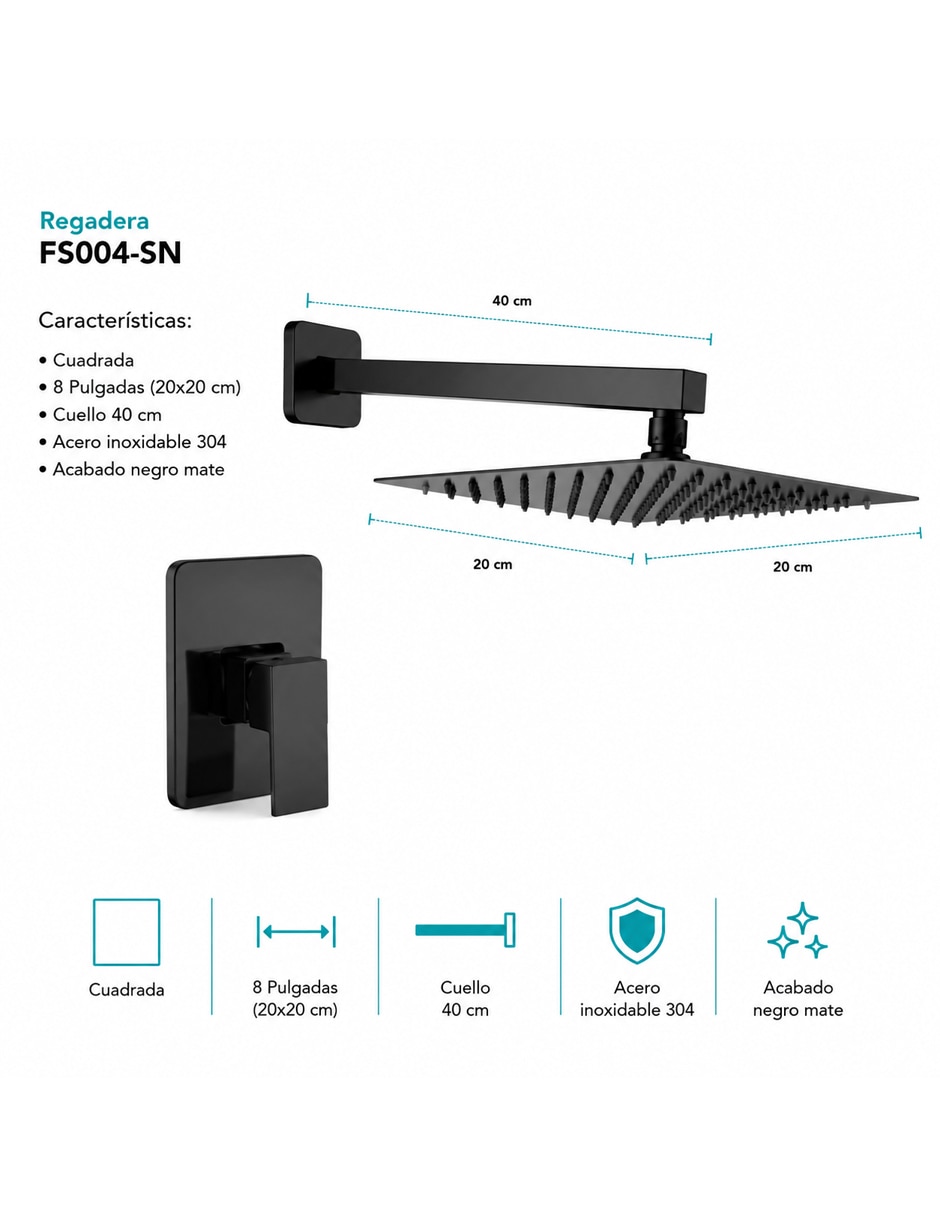 Regadera para baño Maxims Serie FS