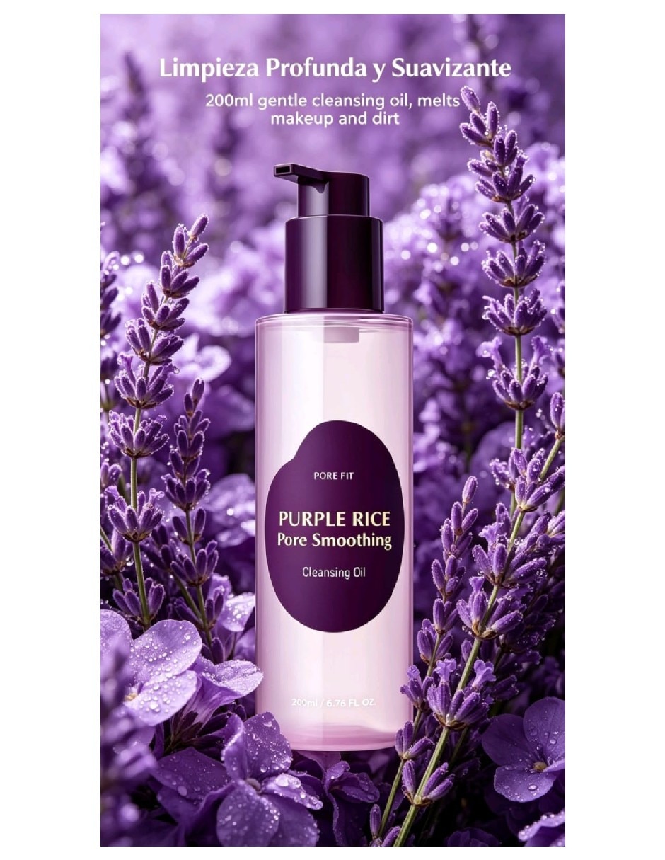 Desmaquillante Aceite desmaquillante de arroz morado 200 ml GENÉRICA ACEITES DESMQUILLANTES