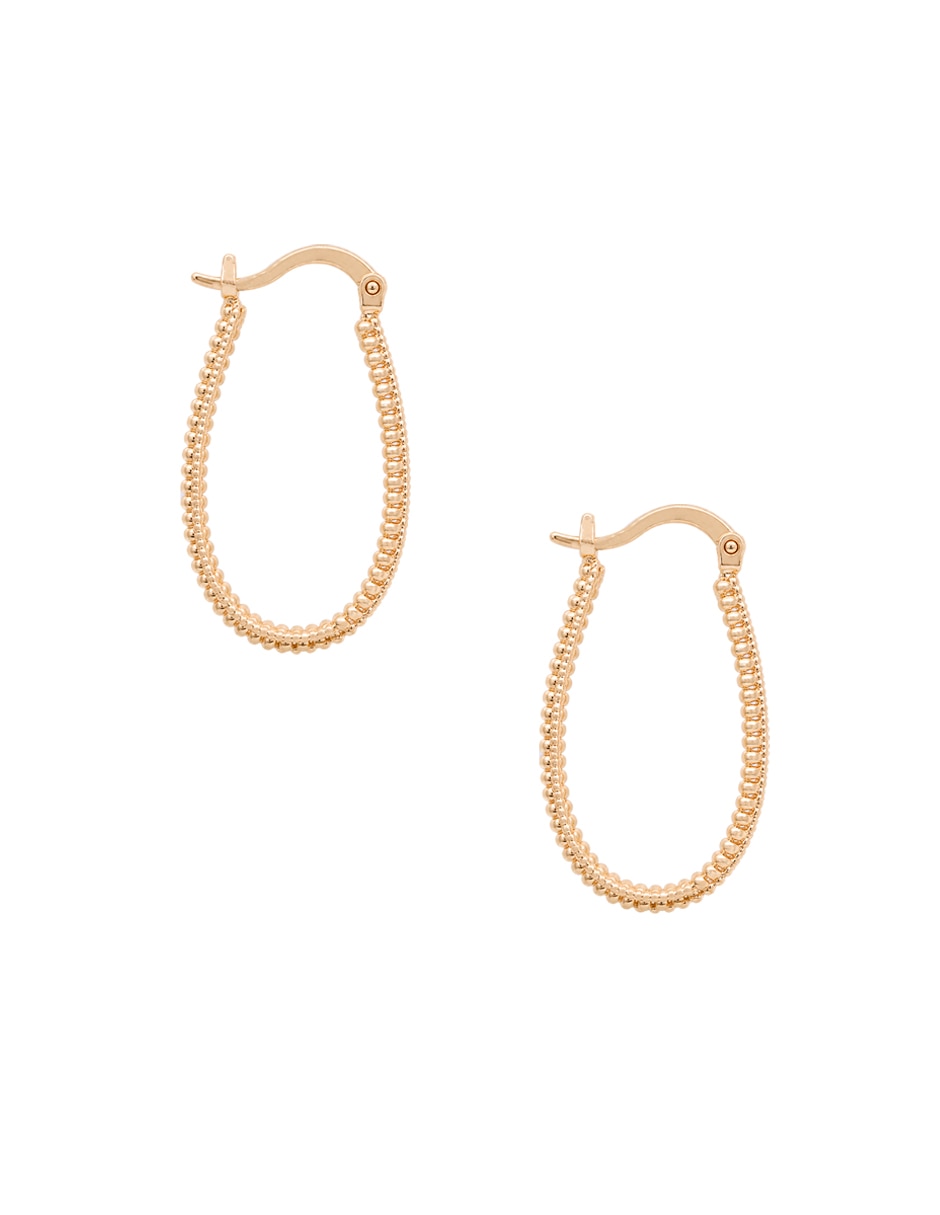 Aretes largos ovalados acabado chapa de oro zirconia 4