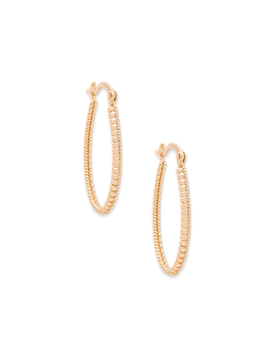Aretes largos ovalados acabado chapa de oro zirconia 5