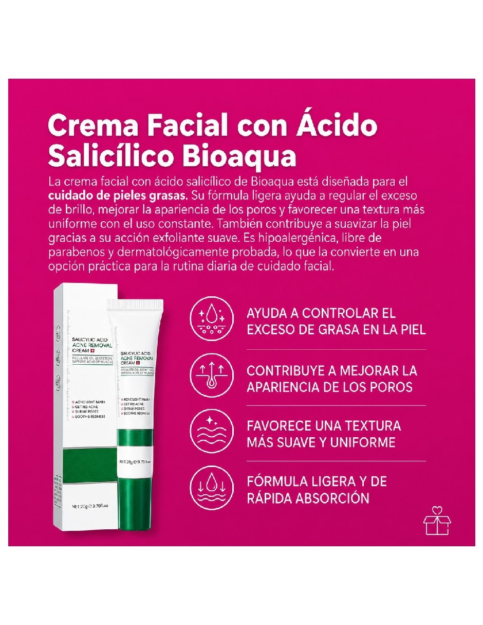 Crema facial recomendada para acné día y noche Genérica todo tipo piel