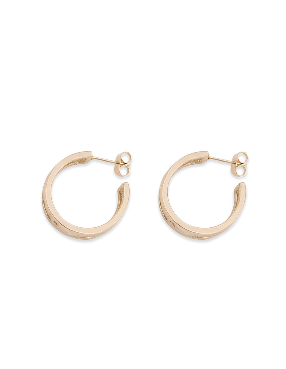 Aretes cortos con acabado chapa de oro zirconia 4