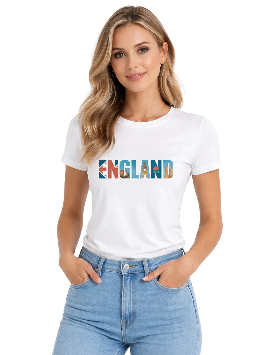 Playera manga corta cuello redondo para mujer