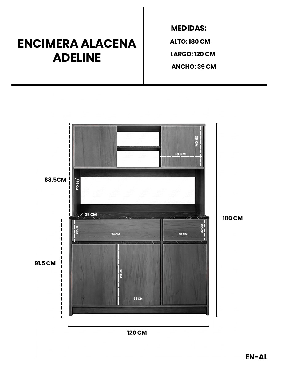 Gabinete armable Adeline Decomobil de MDF y melamina