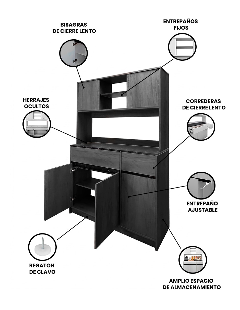 Gabinete armable Adeline Decomobil de MDF y melamina
